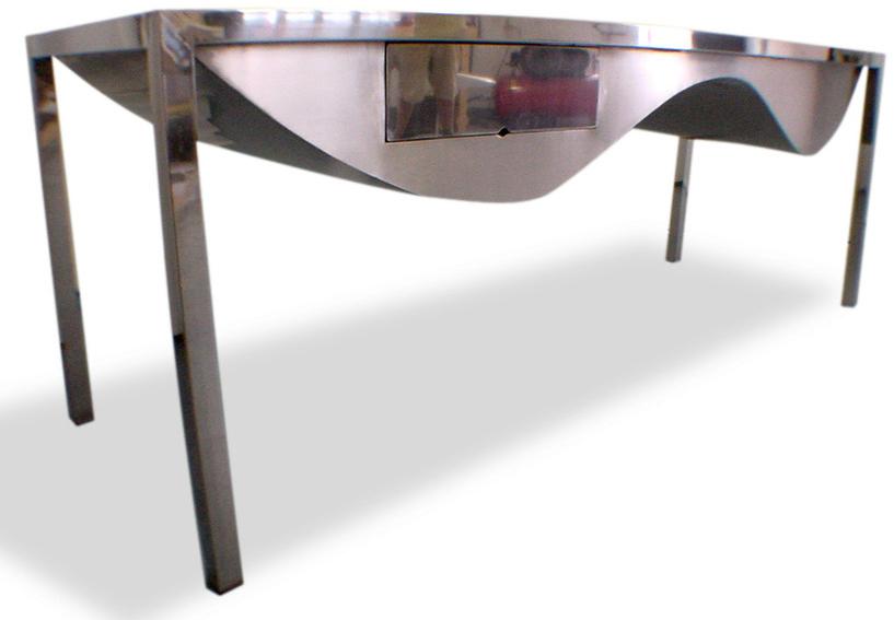 ICI ET LÀ Дизайнерский стол из нержавеющей стали с ящиками Handmade metal furniture by ici et là Sts02 - Вид №1