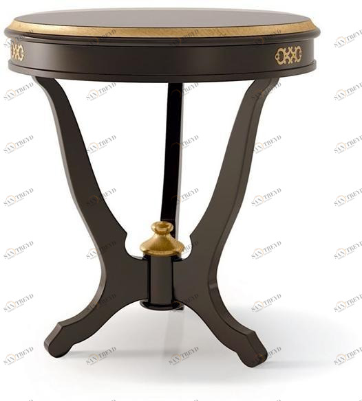 Carpanese Home Круглый деревянный журнальный столик с подставкой 3 звезды Heritage 6430