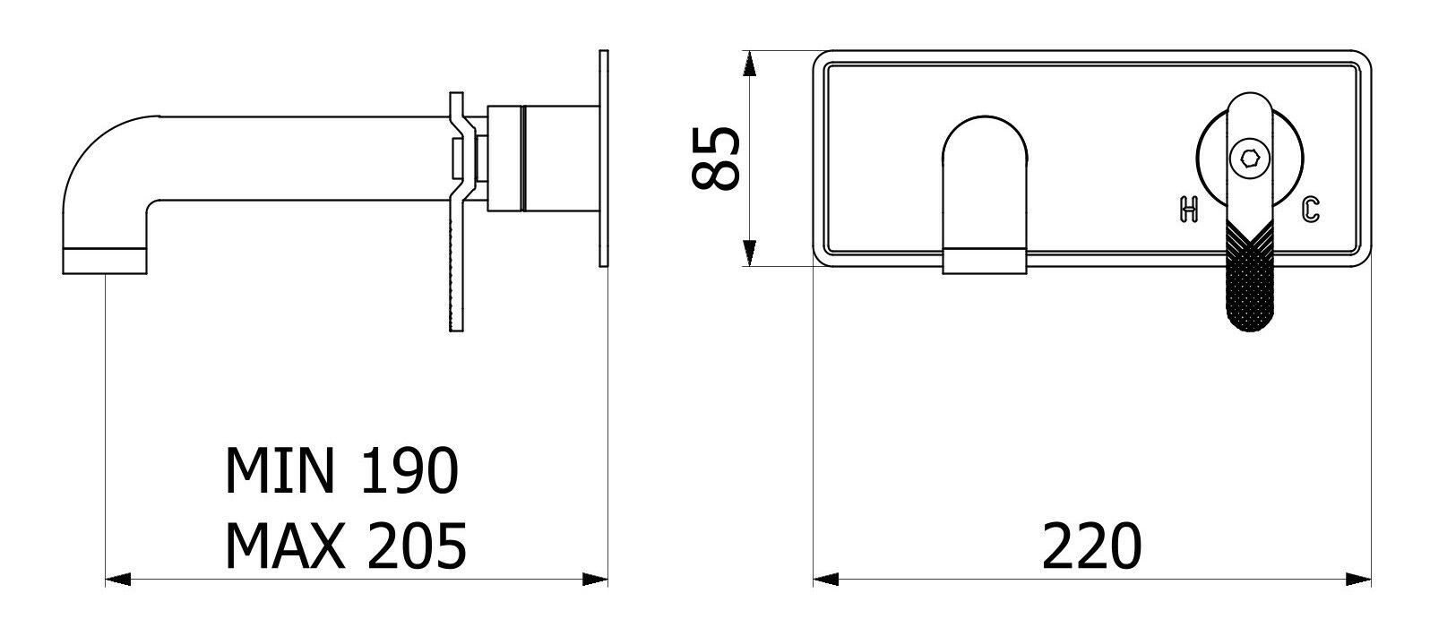 Однорычажный настенный смеситель для раковины с автоматическим сливом IB Bold ARCH-00071487 - Вид №24