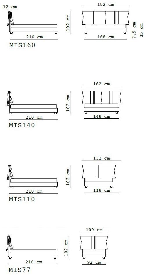 Flexstyle Двуспальная кровать из ткани с мягким изголовьем sun-id-1344774 - Вид №4
