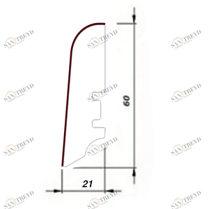 Плинтус Tecnorivest Шпонированный Танганика 2500х60 мм 1010001131
