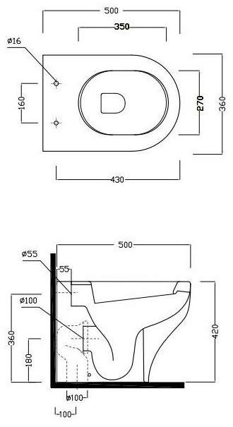 Cle110301 Приставной унитаз напольный Белый Olympia Ceramica CLEAR Италия - Вид №5