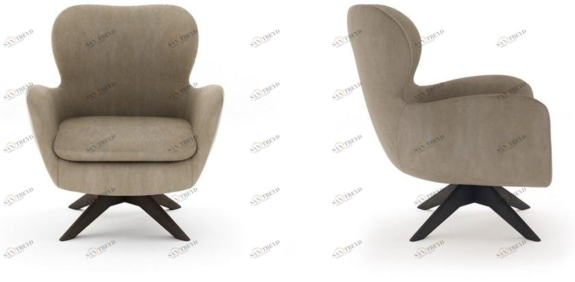 NICOLINE Поворотное кожаное кресло с 4-мя спицами sun-id-1412844