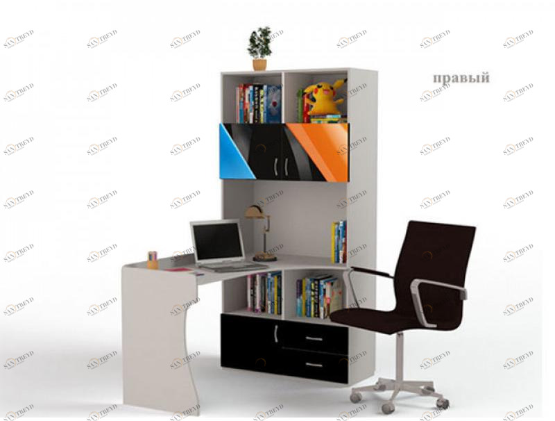 Стол-стеллаж ABC-KING Pilot правый серый каркас 4631147957818