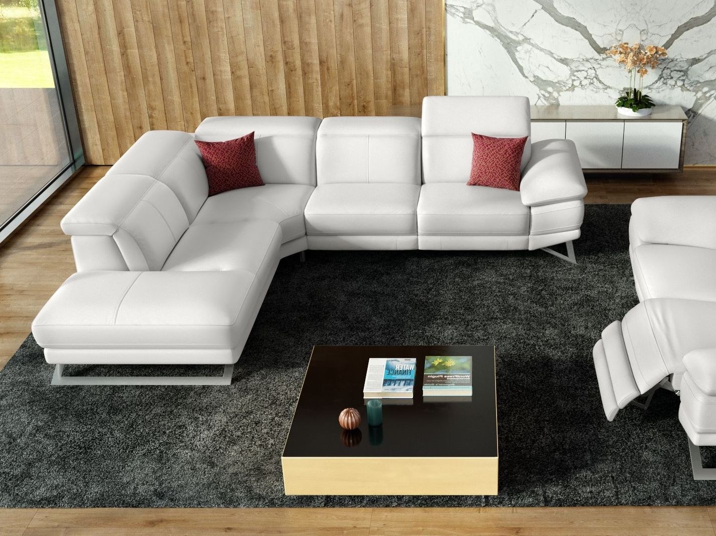 Кожаный угловой диван Sofanella ARCH-00138965 - Вид №1