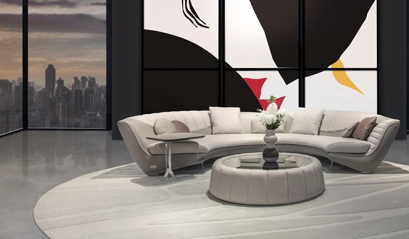 Tonino Lamborghini Casa Изогнутый кожаный диван Toledo sun-id-1386664 - Вид №1