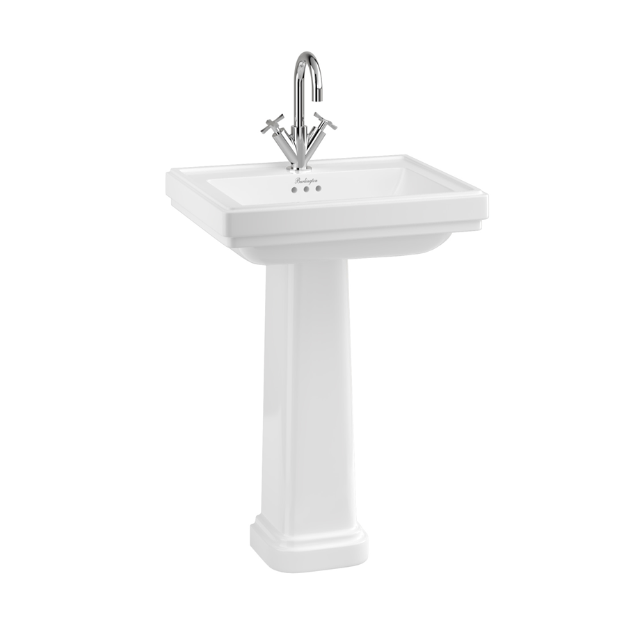Burlington Riviera Квадратная чаша Riviera 580 мм с пьедесталом Riviera Full с 1 отверстием под смеситель RIV1 1TH - RIV6 