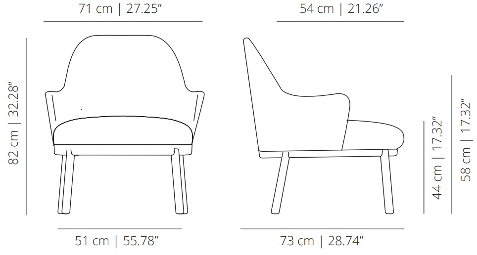 Viccarbe Кресло из ткани с подлокотниками Aleta Albumebr-albumabr - Вид №4