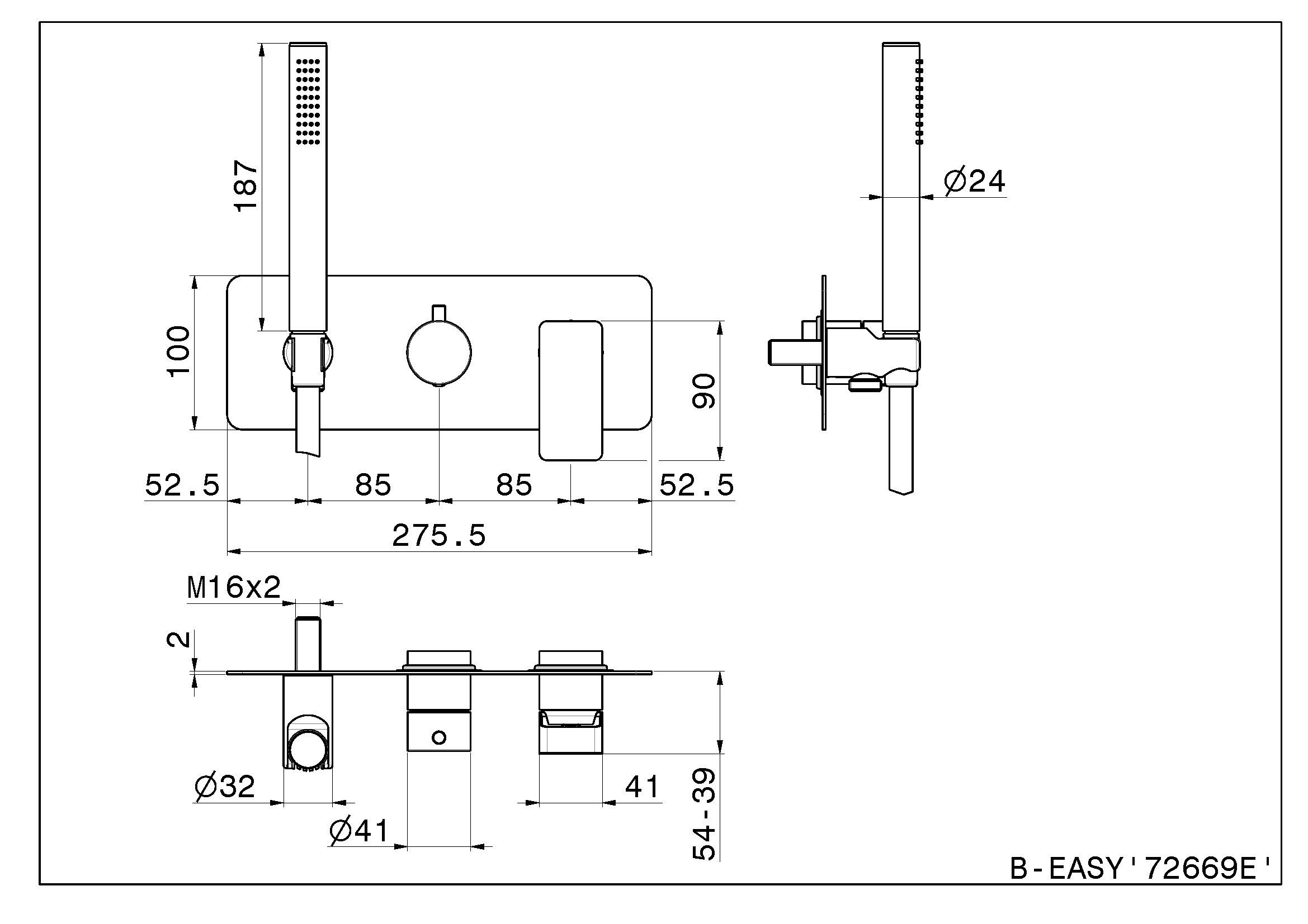 Встраиваемый душевой набор с переключателем Newform B-EASY ARCH-00102305 - Вид №2