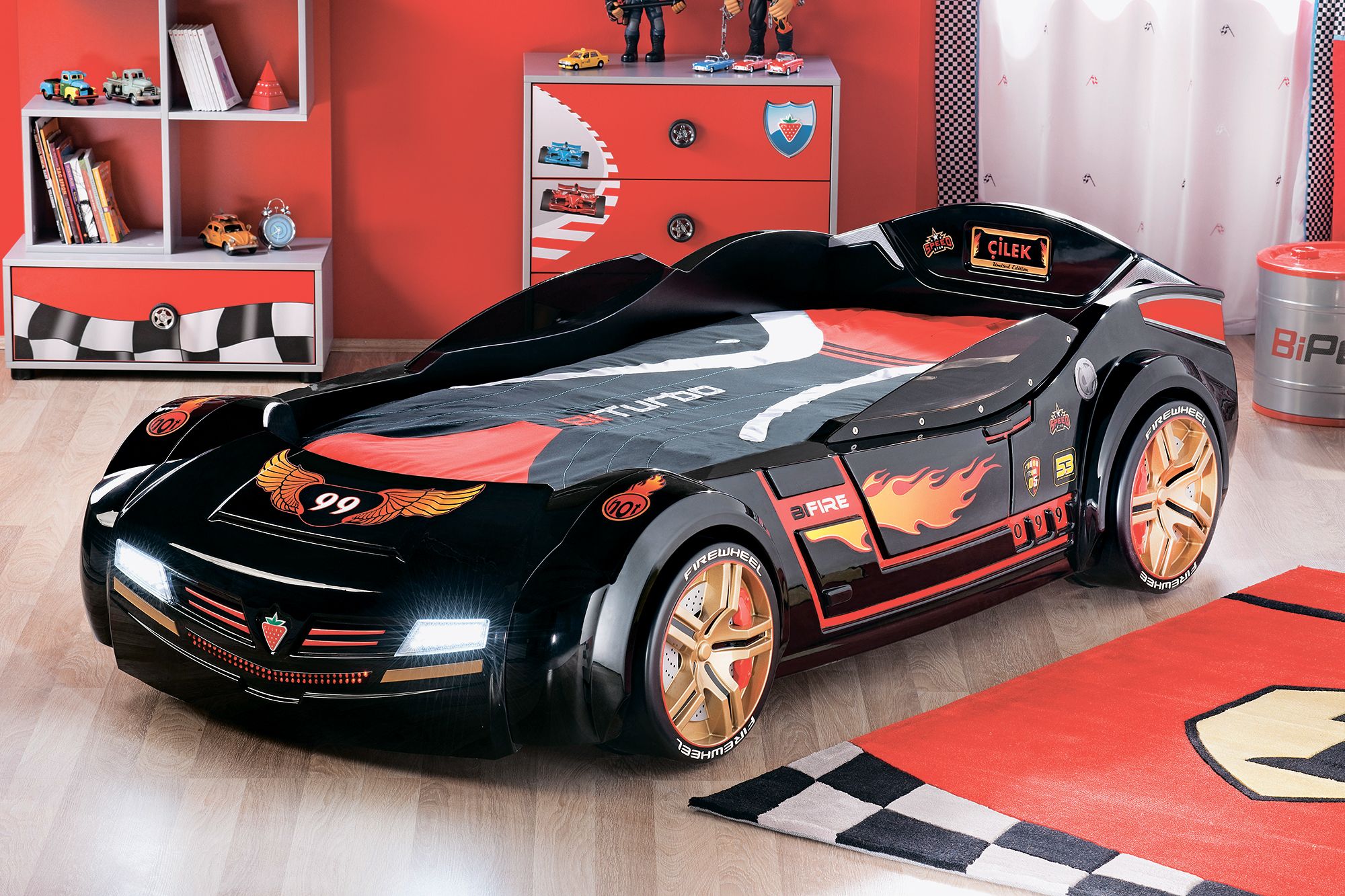 Покрывало детское 90х200 см черно-красное Bicase CILEK CHAMPION RACER 00-3832454 Черный;красный Santreyd  - Вид №4