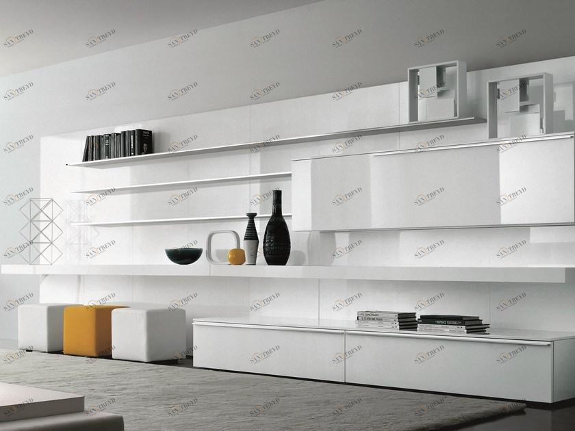 MisuraEmme Модульная стенка для хранения, прикрепленная к стене, покрытой лаком из дерева Misuraemme sun-id-1349552