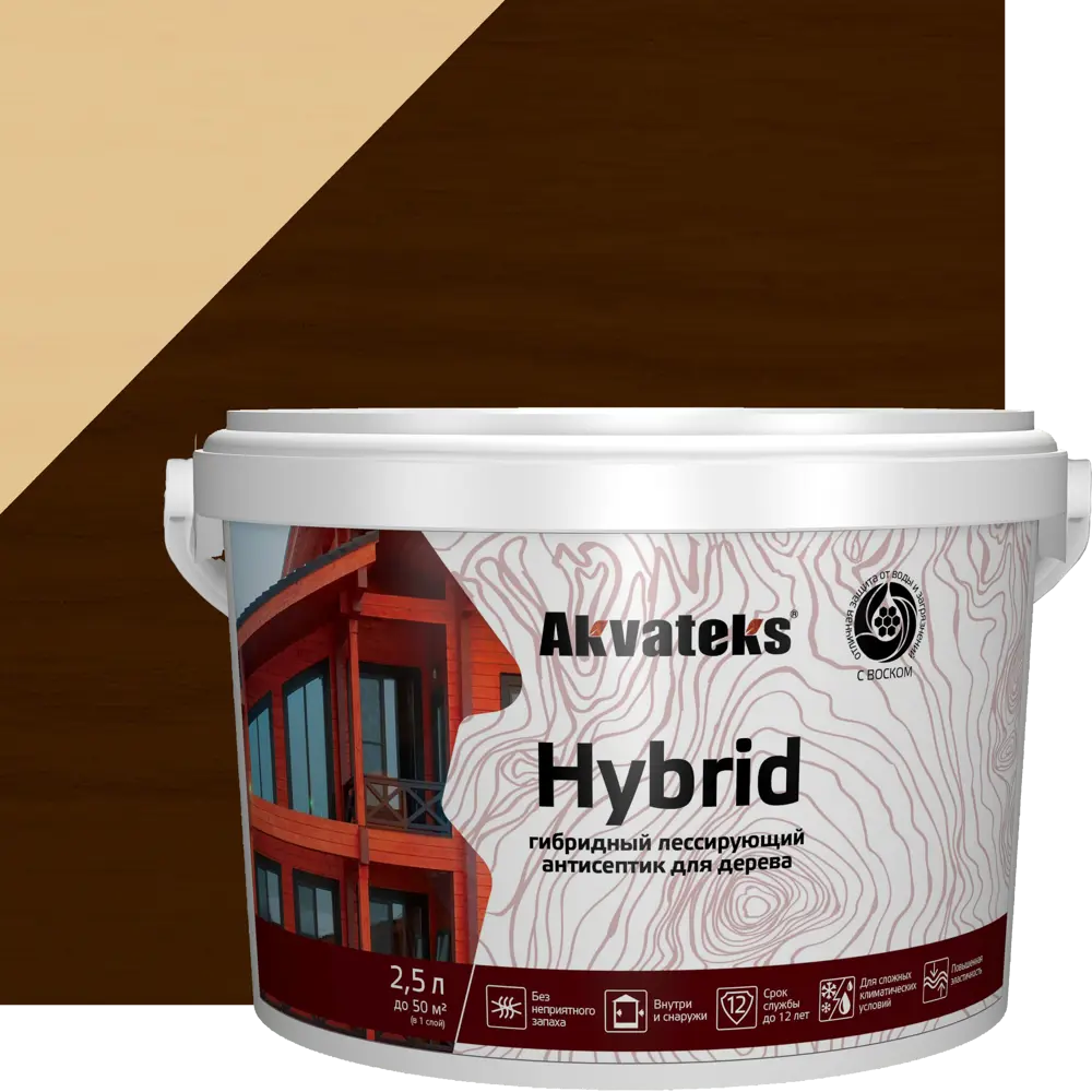 АКВАТЕКС Hybrid - гибридный антисептик для дерева Палисандр 2.5 л 86364493 STLM-0068139