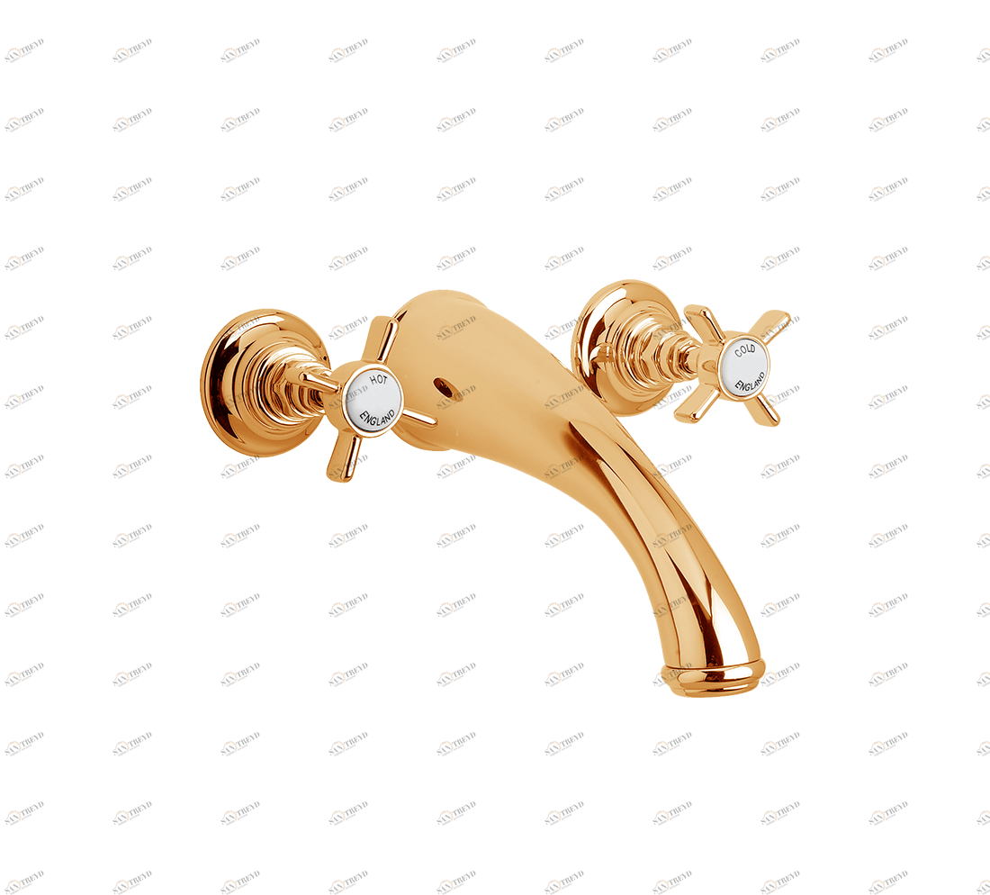 Gentry Home Смеситель для раковины Style на три отверстия с всплывающей пастой Ascot Темное золото GH101811 