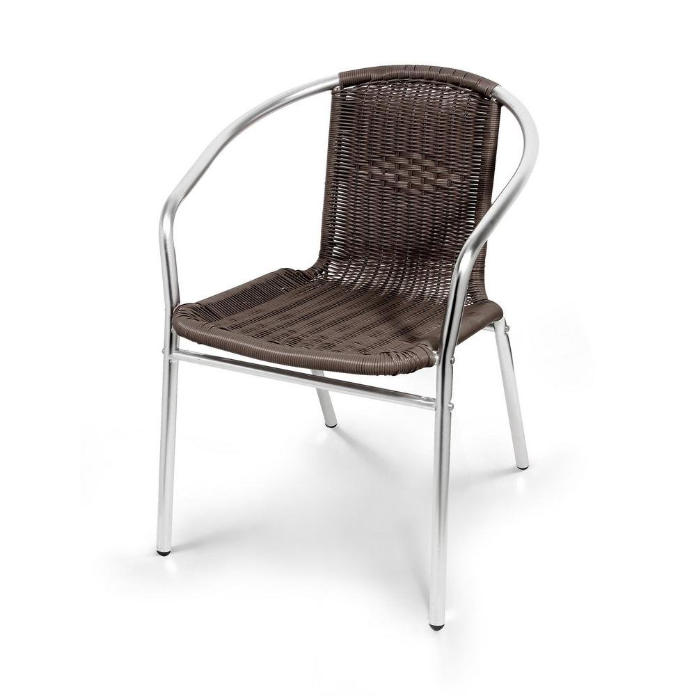 Стул садовый алюминиевый Mamasan AFINA МЕБЕЛЬ ДЛЯ ЛЕТНЕГО КАФЕ 130385 Коричневый;серебро  - Вид №1