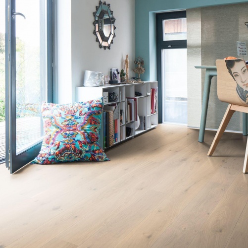 Паркетная доска Haro 4000 Series Top connect Светлый выбеленный Дуб Селект с брашью (Текстурированная) 2200х180 мм 527334 - Вид №1