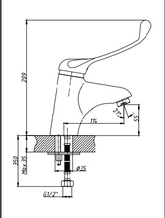 HB1054 Смеситель для раковины , хром Haiba  - Вид №2
