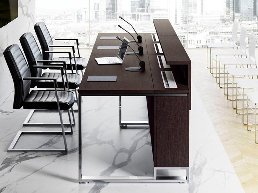 Las Mobili Прямоугольный деревянный стол для переговоров с системой управления кабелями I-meet sun-id-1401831 - Вид №1