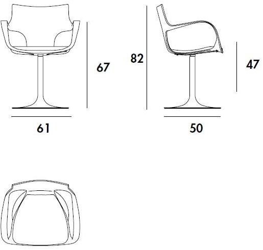 Sovet italia Вращающееся кресло из полипропилена Flûte FLUTE sun-id-1392033 - Вид №4