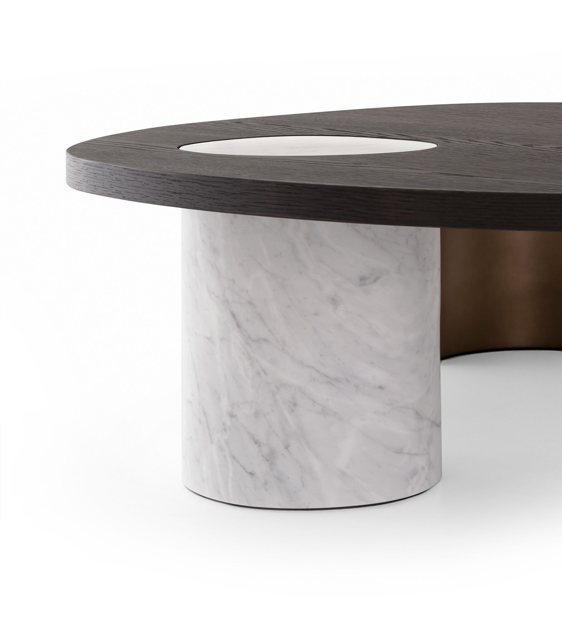 Журнальный столик из каррарского мрамора с деревянной столешницей Morica Design Haute Couture ARCH-00078736 - Вид №2