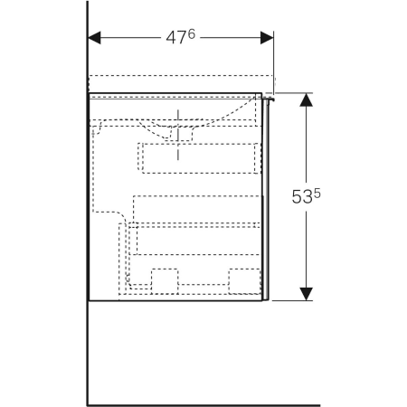 500.613.16.1 Шкафчик для двойной раковины Geberit Acanto, с двумя выдвижными ящиками и сифоном Geberit  - Вид №4