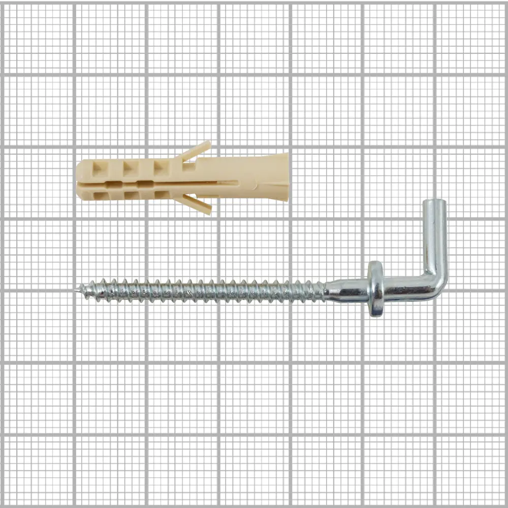 Крюк Г-образный с манжетой 3.5x52 мм, сталь оцинкованная, 2 шт ЕВРОПАРТНЕР STLM-2101504 - Вид №2
