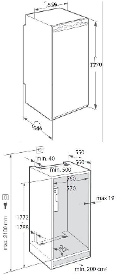 V-ZUG Встраиваемый холодильник с морозильной камерой класса а ++  Kj60ir  - Вид №1