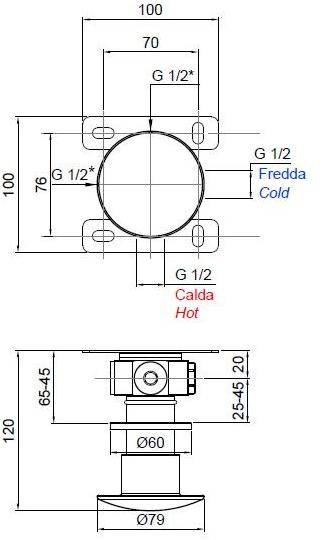 Antonio Lupi Design Смеситель для душа на 3 отверстия с ручным душем и верхним душем Mayday Antoniolupi sun-id-1410112 - Вид №6