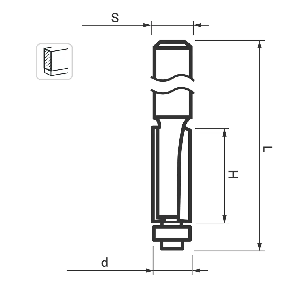 Фреза кромочная прямая Santreyd с подшипником 19x38 мм 85635421 STLM-0064814 - Вид №1