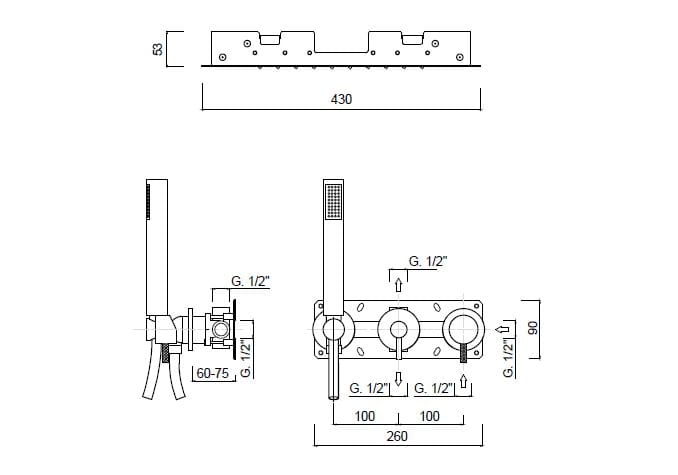 Встраиваемый смеситель для душа с душем Rubinetteria Giulini My Future Deluxe ARCH-00100549 - Вид №1