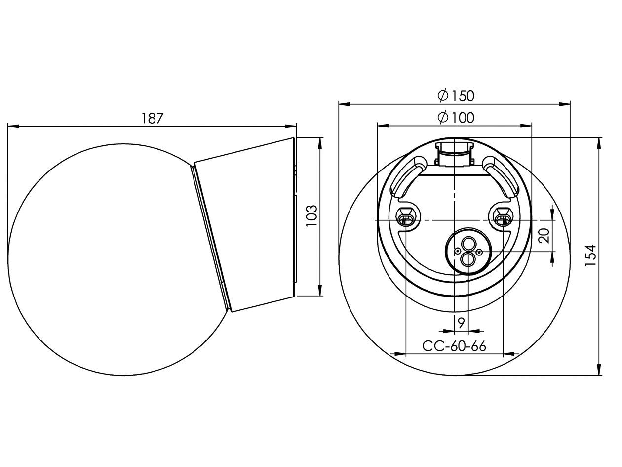 Полированная и фарфоровая опаловая стеклянная настенная лампа Ifö Electric Classic Globe ARCH-00063979 - Вид №5
