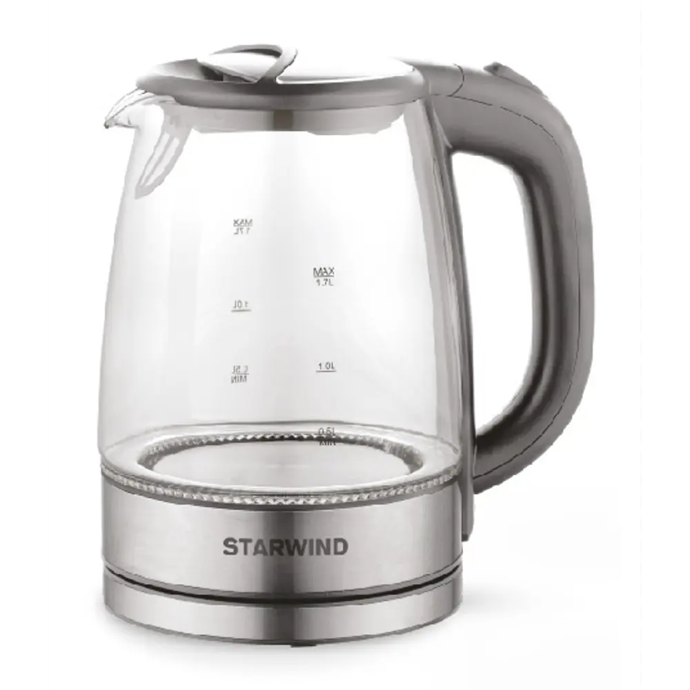 Электрический чайник Starwind SKG3025 1.7 л стекло цвет серый 89354380 STLM-2084186 Santreyd  - Вид №2