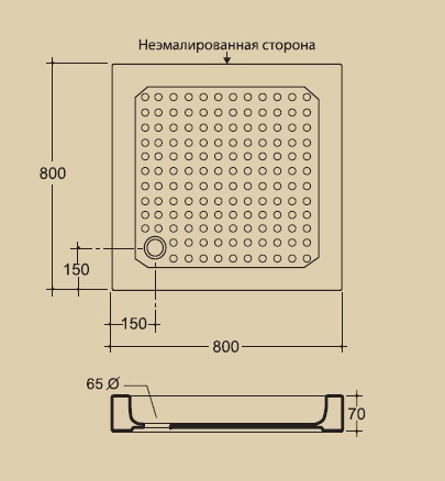 Поддон душевой MIGLIORE 80 x 80 см, ML.PDQ-28.370.BI  - Вид №1
