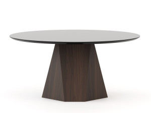 Круглый деревянный стол для гостиной