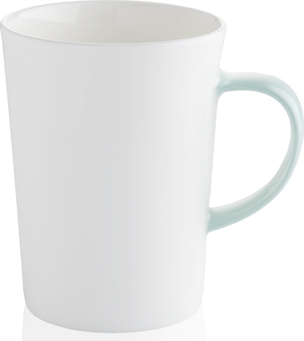 10624426 Mix&Match Кружка Mix&Match Синергия 450мл, фарфор (зелёная ручка) Фарфор костяной 