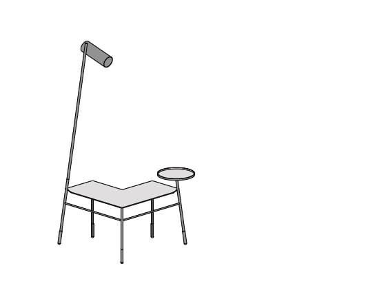 Журнальный столик из матовой латуни с лампой и подносом In Stock Mogg ARCH-00109808 - Вид №4