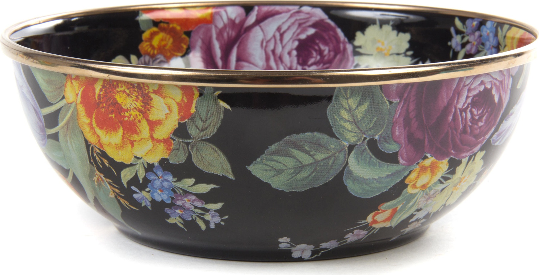 10595130 Mackenzie-Childs Салатник малый (черный) Flower Market 15Dx5H Сталь 