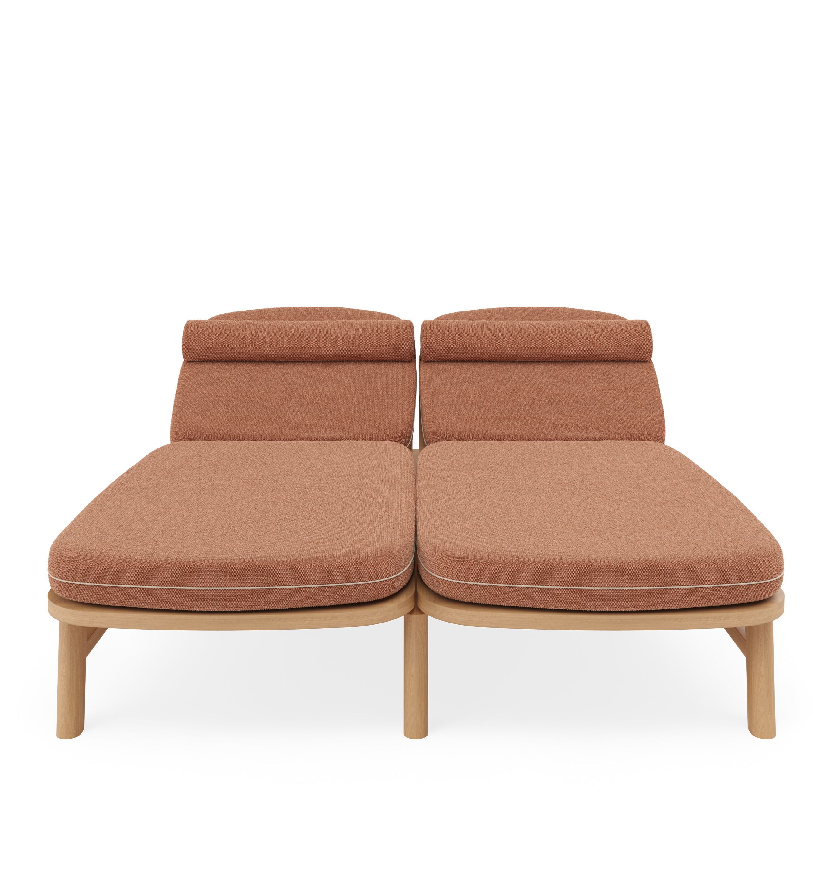 Двойная Садовая кровать из тикового дерева с подушками Sunbrella FJAKA Oaza ARCH-00056999 - Вид №2