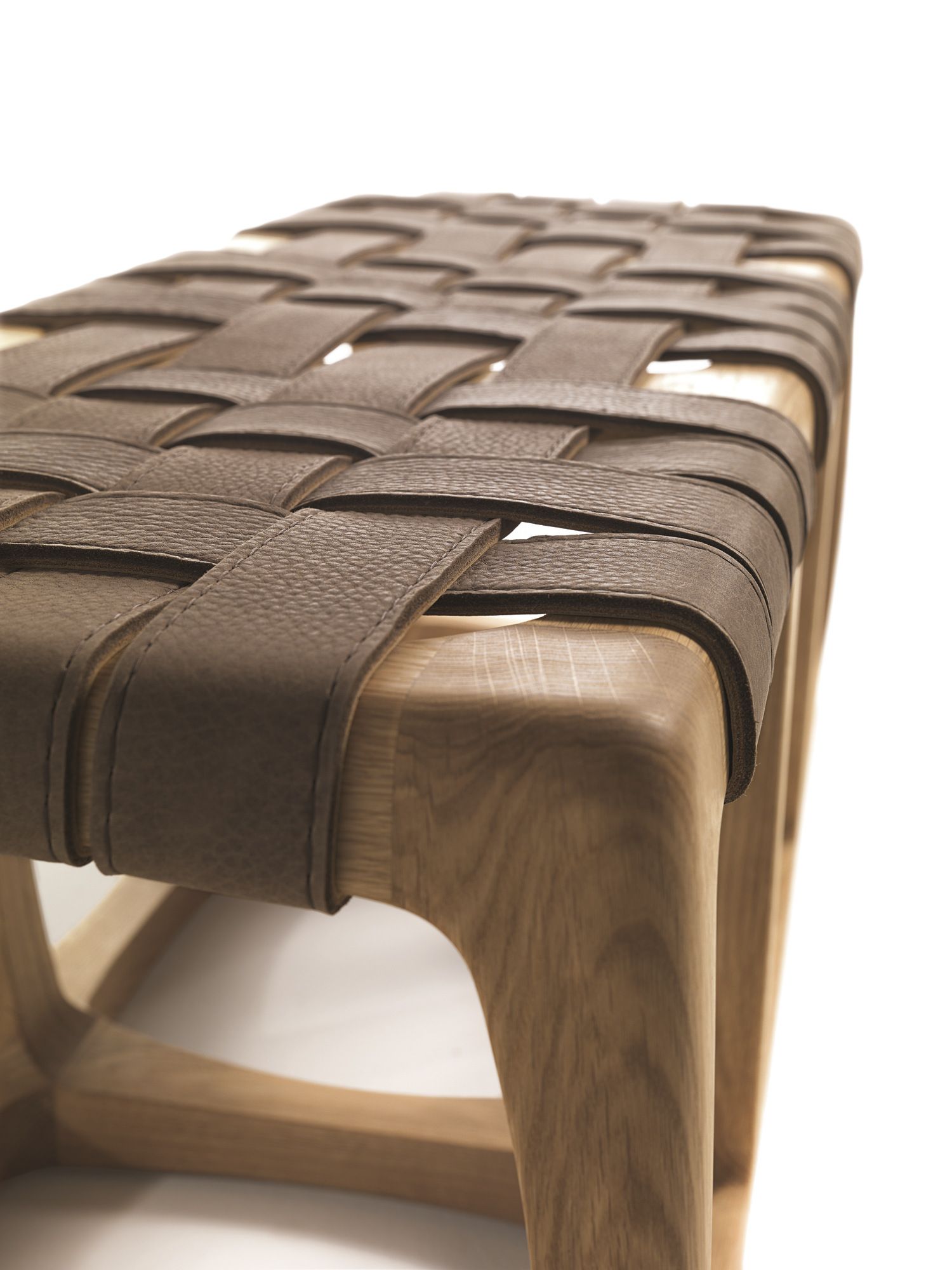 Скамья из массива дерева с кожаным сиденьем Riva 1920 бунгало ARCH-00078663 - Вид №1