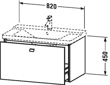 BR402104949 Тумбочка подвесная Brioso #BR4021 820 x 479 мм Графит матовый, декор Duravit - Вид №1