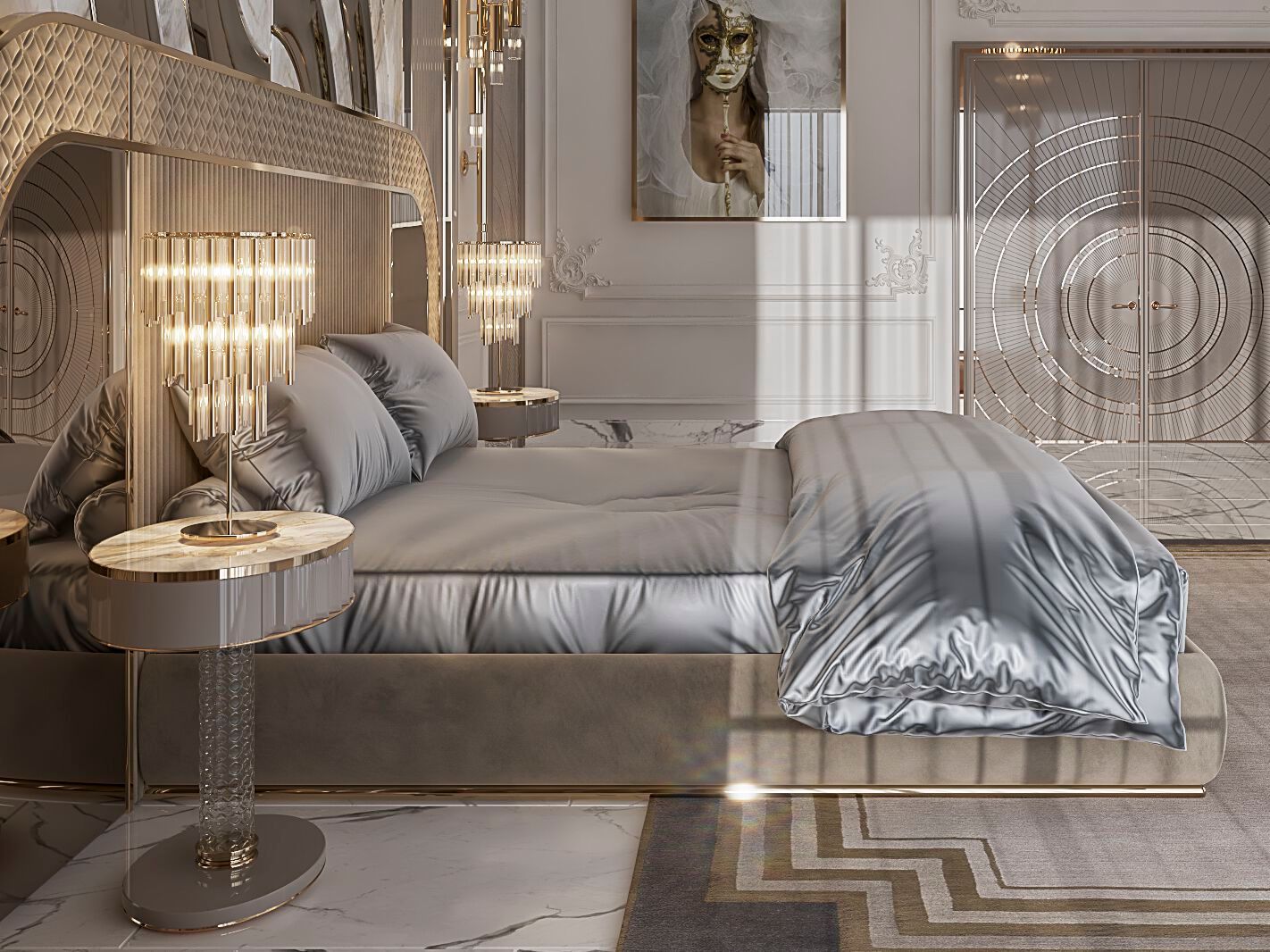 Овальная стеклянная тумбочка Zebrano Velovis ARCH-00152440 - Вид №6