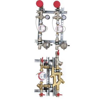 VT.NM.VF.00.0.0 Квартирная станция для систем отопления и водоснабжения вертикального размещения Valtec Без счетчиков 