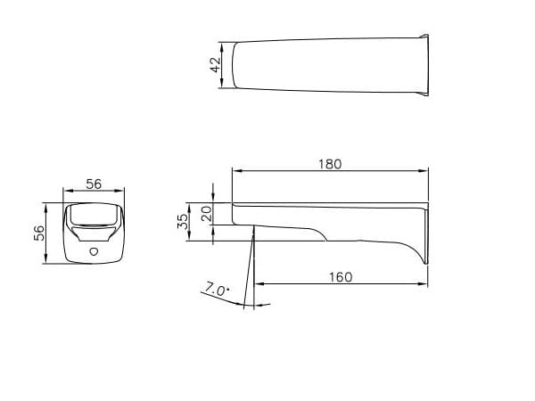 Настенный дозирующий носик для ванны JUSTIME Pan II ARCH-00011196