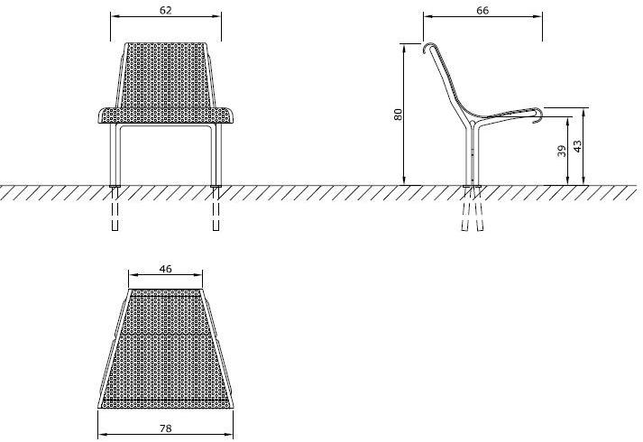 Euroform W Скамья из металла со спинкой Contour 327m - Вид №2