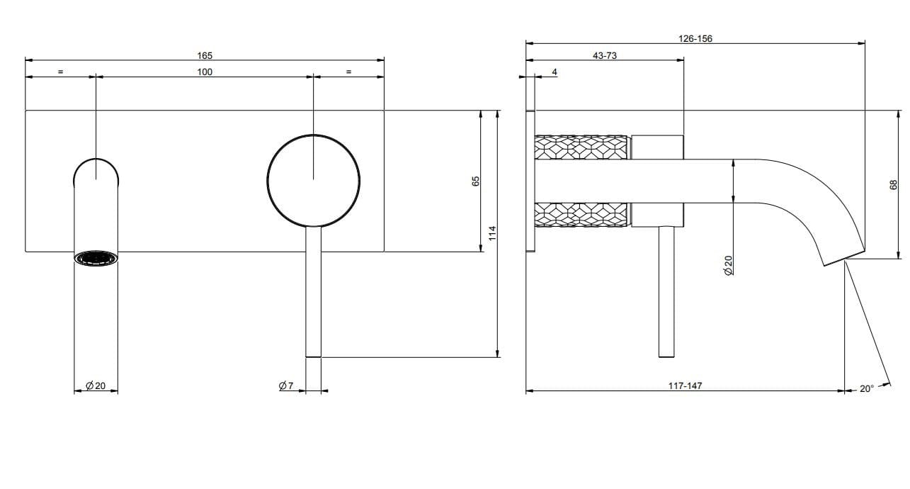 Смеситель для раковины из нержавеющей стали с пластиной Gessi Messi316 ARCH-00139881 - Вид №5