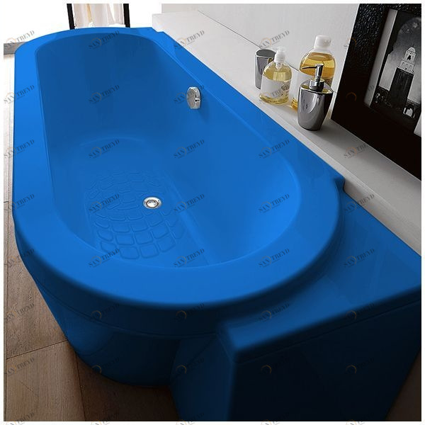 Ванна Gruppo treesse Playa V8181-SX-G голубая овальная угловая пристенная левая VTLV8181SXG