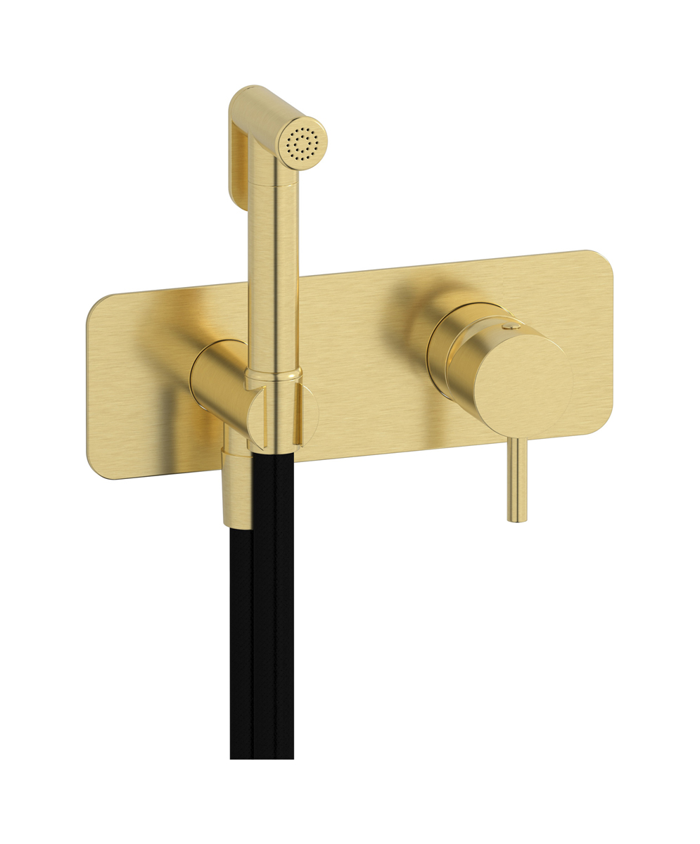 Внешние части гигенического душа со смесителем. WE ARE IB mt706is Brushed Pale Gold MilanoTorino 