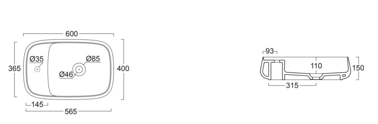 Керамическая раковина Alice Ceramica NUR ARCH-00001852 - Вид №14