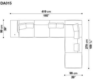 B&B Italia 3-х местный тканевый диван с шезлонгом Dock sun-id-1355318 - Вид №53
