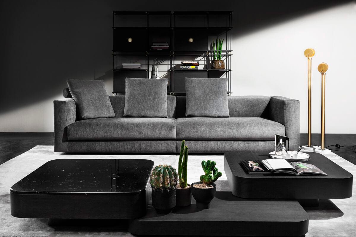 Диван с кожаной или тканевой стойкой для журналов Vibieffe 580 RE-SET ARCH-00014665