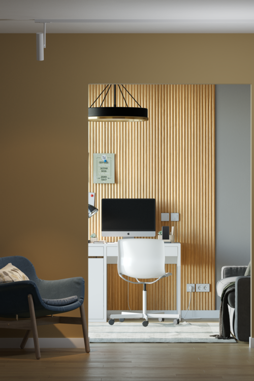 Стеновая 3D панель из реек  AP122504.93 HANNAHHOLZ  - Вид №2